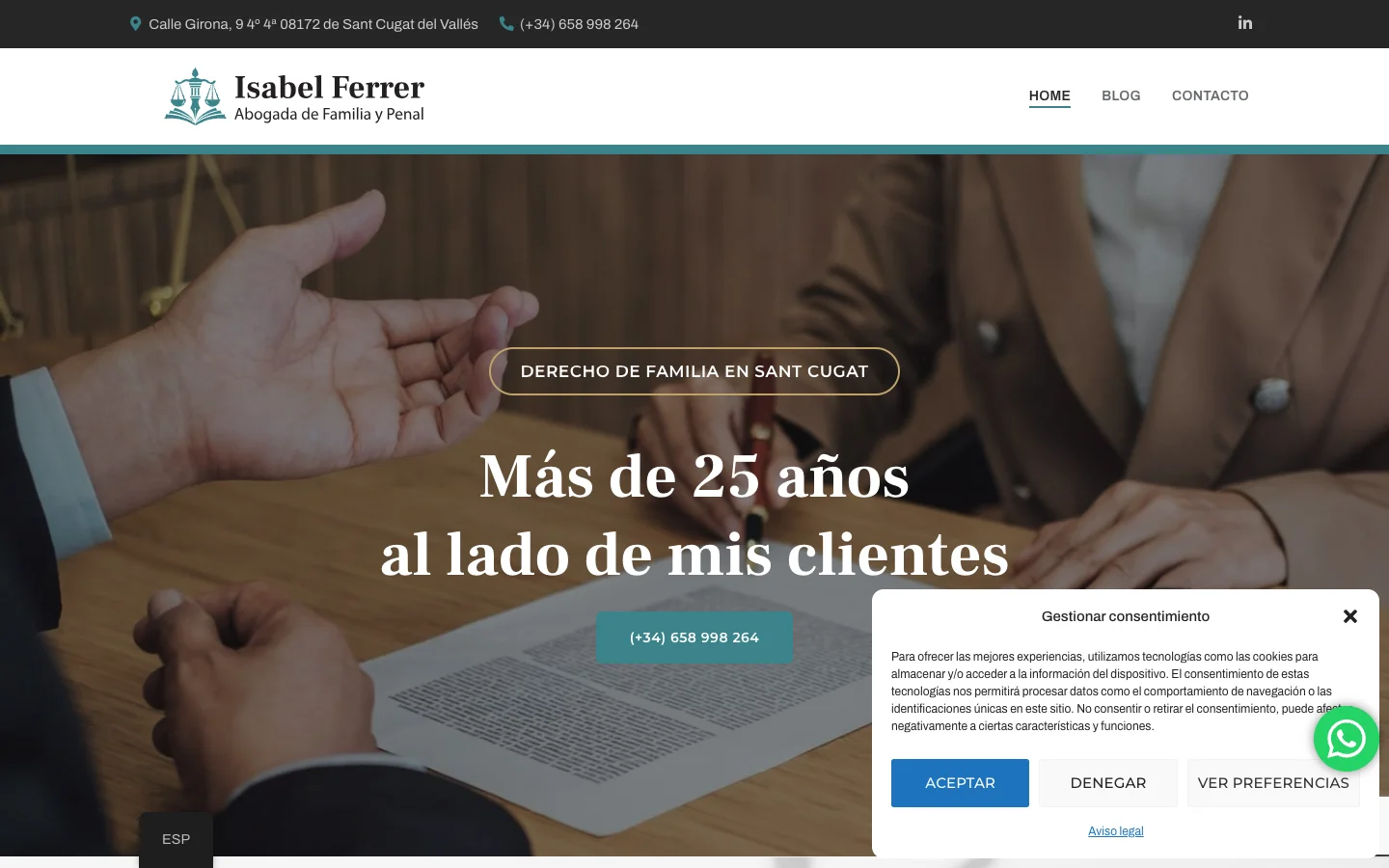 Sito Isabel Ferrer avvocata progettato da Primasito